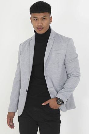 Brave Soul Mens Grey Simon Single Breasted Blazer - Size X-Large
