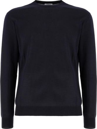 Malo Cashmere en Zijde Trui met Ronde Hals - Heren - Cashmere truien - Blauw - 2XL - Kasjmier - Truien & Vesten