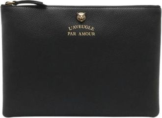 Gucci Pre-owned Clutch bag - Dames - Vintage Clutch - Zwart - ONE Size - Leer - Vintage