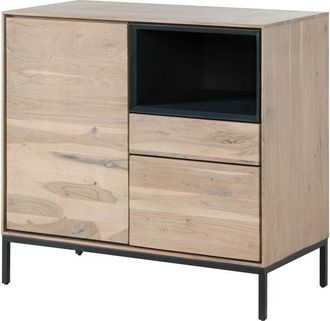 Massivmoebel24 Chicago 08 Com&ograve; in legno di acacia - laccato / beige 90x45x85