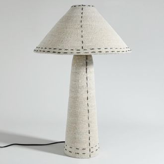 Maisons du monde L&aacute;mpara c&oacute;nica de junco de mar trenzado