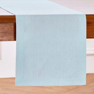Solino Home Linen Table Runner for Dining Table, Holiday and Everyday Table Decor - Fete in Ice Water at Nordstrom, Size Xx-Small