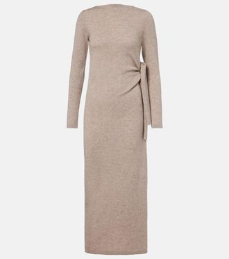 Jardin Des Orangers Gathered wool and cashmere midi dress