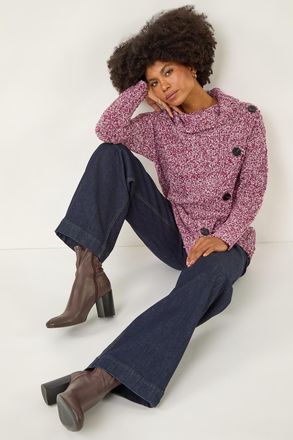 Roman Roll Neck Button Detail Jumper