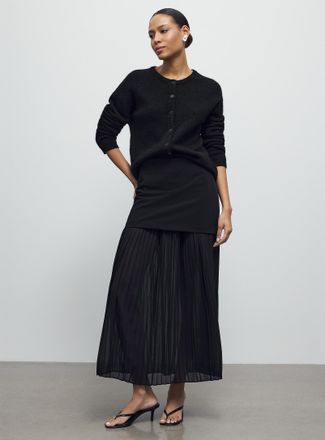 Contemporaine Womens Wrinkled chiffon two-tiered skirt