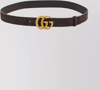 Gucci double g buckle suede belt