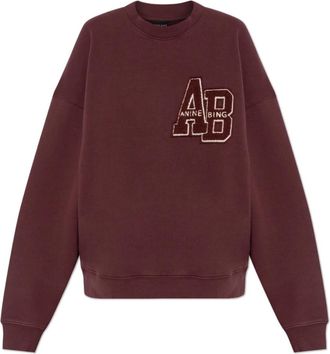 Anine Bing Sweatshirt Miles - Dames - Sweatshirts - Rood - S - Katoen - Hoodies & sweatvesten