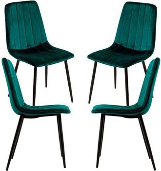 Regalos Miguel Packs Sillas Comedor - Pack 4 Sillas Liny Terciopelo - Verde