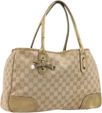 Gucci Pre-owned Vintage GG Canvas Tote Bag - Dames - Vintage Shopper - Beige - ONE Size - Vintage