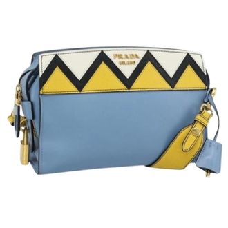 Prada Pre-owned Vintage Shoulder Bag - Dames - Pre-owned - Blauw - Maat: ONE Size Leer