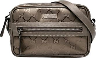 Gucci Pre-owned Cross Body Bags, female, Brown, Size: ONE SIZE Pre-owned Vintage Nylon Crossbody Bag