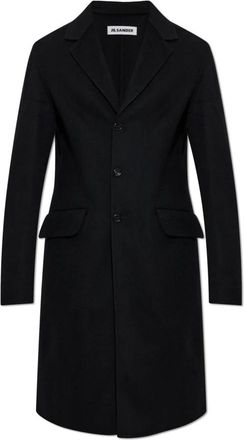 Jil Sander Woljas met enkele split - Heren - Mantel - Zwart - L - Wol - Jassen
