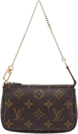 Louis Vuitton Pre-owned Mini Pochette Accessoires - Dames - Pre-owned - Bruin - Maat: ONE Size Leer