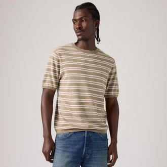 Levi's Short Sleeve Sweater Tee - Mens - 2XL - Multi Colour / Lucas Stripe Egret