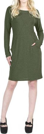 Papillon Seam Detail Midi Sweater Dress With Pockets In Olive