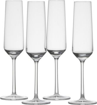 Zwiesel Glas Pure Tritan Set Of 4 Crystal Champagne Glasses