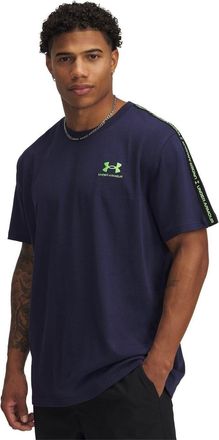 Under Armour Heren Icon T-shirt met ronde hals, normale pasvorm (Marineblauw/cybergroen)
