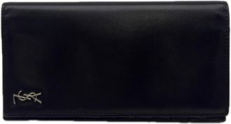 Saint Laurent Black Leather Long Wallet (Bi-Fold) (Pre-Owned)
