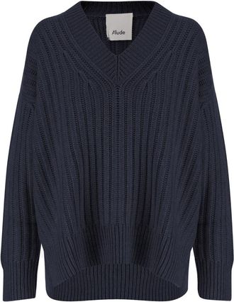 Allude Deep V-Neck Cashmere Sweater