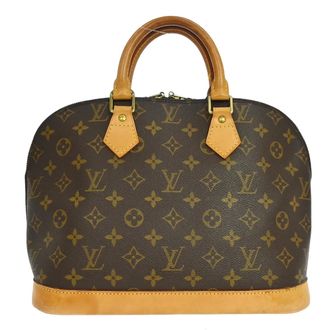 Louis Vuitton Alma Handbag Monogram Canvas Brown Canvas Handbag (Pre-Owned)
