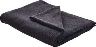 Beliani Manta De Algod&oacute;n Gris Oscuro 130 X 180 Cm Cama Punto De Cruz Tama&ntilde;o Grande Asaka