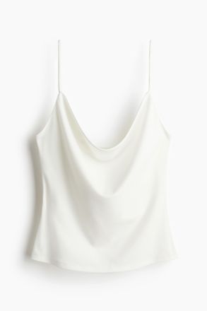 H&M Tr&auml;gertop mit Wasserfall-Ausschnitt - Weiss