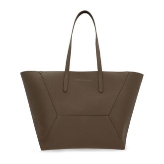 Brunello Cucinelli Leather Tote Bag - female - Brunello Cucinelli - Shopping Bags - Gray - ONE SIZE - Bags