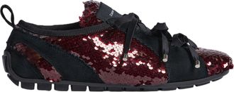 Simone Rocha Red Black Ballerina Grip Sequin Sneakers