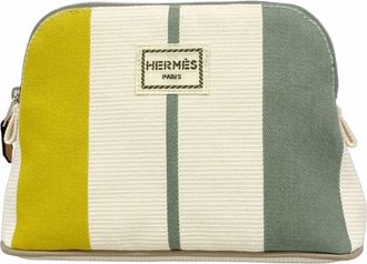 Hermès Silver Cotton Pouch (Pre-Owned)