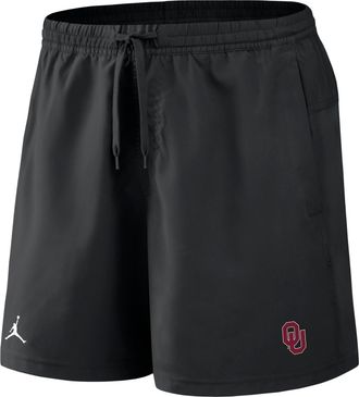 Nike Jordan Mens Oklahoma Primetime Primary Logo Jordan Brand Dri-FIT College Form Shorts in Black | 0J5T00AOKN-8DV