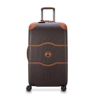 DELSEY Paris Chatelet Air 2.0 Medium Checked-26 Inch Hardside Luggage Trunk with Spinner Wheels in Chocolate Brown at Nordstrom