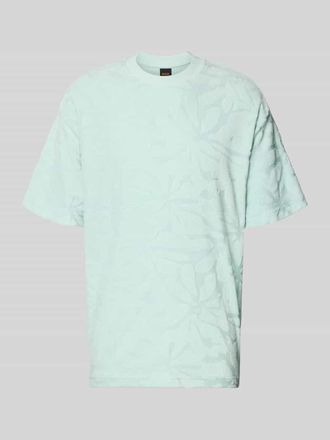 Boss Orange by Hugo Boss BOSS Orange Regular Fit T-Shirt aus Baumwoll-Mix Modell TE_FLOWER in Tuerkis, Gr&ouml;&szlig;e XXXL