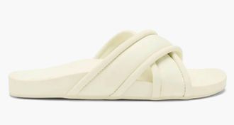 Olukai Womens Ani Slide Sandal In White Sand