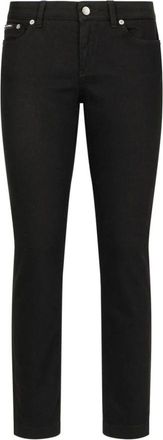 Dolce & Gabbana Stijlvolle Broek - Dames - Slim Fit Jeans - Zwart - M - Katoen - Jeans