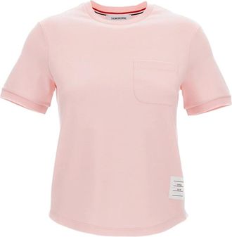 Thom Browne T-Shirts, female, Pink, 2XS, Cotton T-shirt