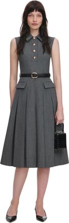 Self Portrait Geplooide Midi-jurk - Dames - Casual kleedjes - Grijs - L - Kleedjes