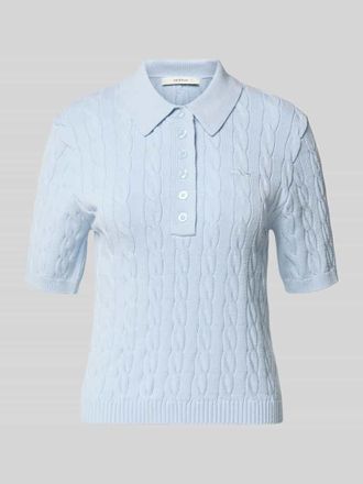Gestuz Slim Fit Poloshirt aus Viskose-Mix Modell Thilla in Hellblau, Gr&ouml;&szlig;e XL