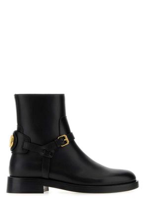 Valentino Garavani Black Leather Ankle Boots