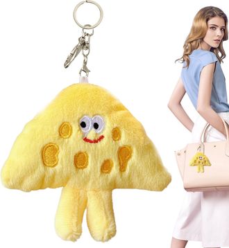 Generic Small Cheese Keychain - Adorable Cheese Charm Miniature Cheese Accessory | Cheese Keychains Snuggled Cheese Keychain Collecting Cheese Keychain for Ki