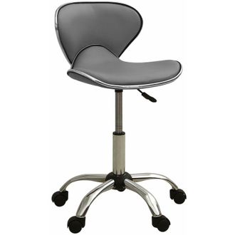 vidaXL Silla De Oficina De Cuero Sint&eacute;tico Gris Vidaxl