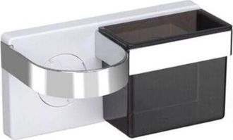 OEM Soporte Autoadhesivo De Pared Para Secador De Pelo Con Compartimento De Abs Para Cepillos Y Accesorios De Peinado, Con Fijaciones De Silicona
