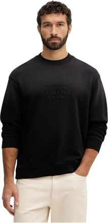 A|X Armani Exchange Logo-gebrodeerd Sweatshirt - Heren - Sweatshirts - Zwart - M - Katoen - Hoodies & sweatvesten