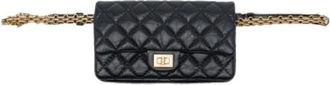 Chanel Pre-owned Vintage Quilted Belt Bag - Dames - Vintage Heuptassen - Zwart - ONE Size - Leer - Vintage