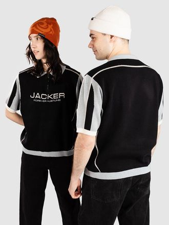 Jacker Ace Polo Knit Strickpullover schwarz