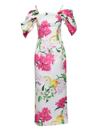LEO LIN Arabella floral maxi dress - White