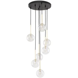 Luminosa Light Designs TK Nilos L&aacute;mpara de techo colgante Cluster, negra, 7 luces G9