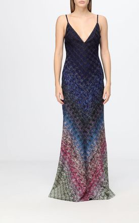 Missoni Chevron Pattern Long Slip Dress with Crossed Straps