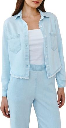 Bella Dahl Frayed Hem Chambray Button-Up Shirt in Coastal Fade Wash at Nordstrom, Size X-Small