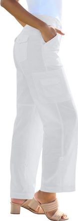Roaman's Plus Size Convertible Cargo Pants in White at Nordstrom, Size 18Short