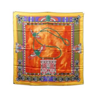 Cartier Vintage, unisex, Oranje, ONE Size, Pre-owned Zijden Sjaal